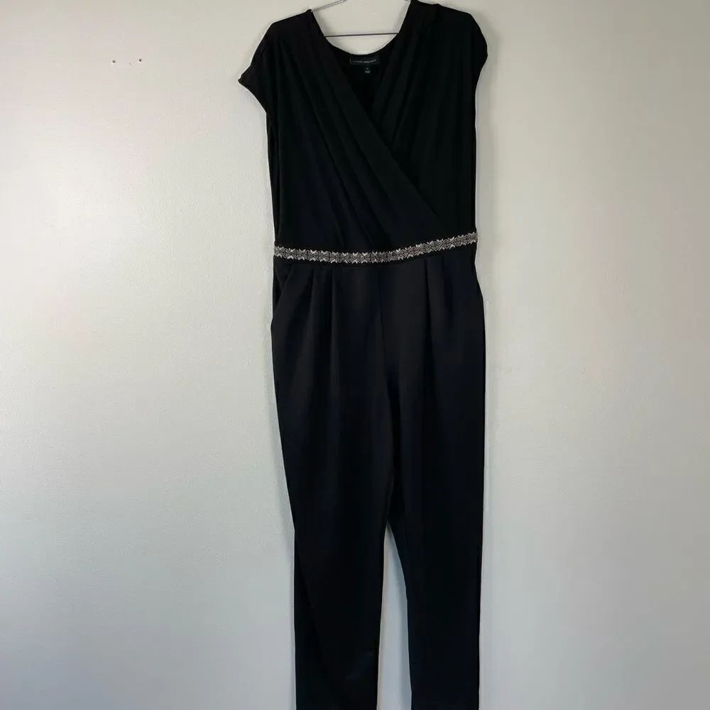 Lane Bryant Black Cropped Romper Size 18 EUC